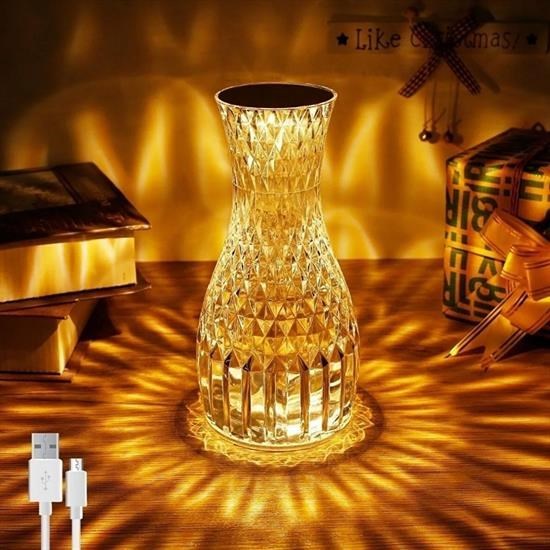 Sürahi Model USB Şarjlı Kumandalı 16 Farklı Işık Modlu Masa Üstü Kristal Akrilik Lamba Led Sürahi Model USB Şarjlı Kumandalı 16 Farklı Işık Modlu Masa Üstü Kristal Akrilik Lamba Led