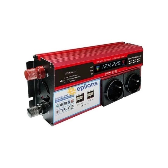12v 2000w Modifiye Sinüs İnverter Araç Ve Güneş Enerjisi Uyumlu, Çift Usb, Çift Priz Ve Çakmaklık Epilons 12v 2000w Modifiye Sinüs İnverter Araç Ve Güneş Enerjisi Uyumlu, Çift Usb, Çift Priz Ve Çakmaklık Epilons