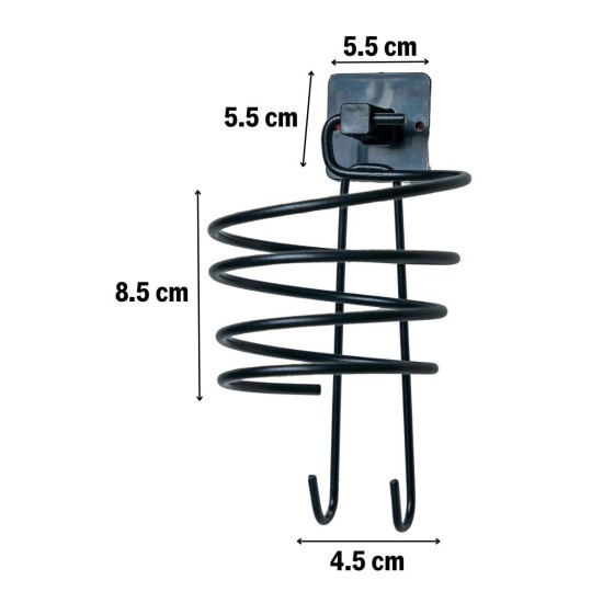 Kendiliğinden Yapışkanlı Siyah Paslanmaz Metal Fön Makinesi Askısı Saç Kurutma Makinesi Tutacağı Kendiliğinden Yapışkanlı Siyah Paslanmaz Metal Fön Makinesi Askısı Saç Kurutma Makinesi Tutacağı