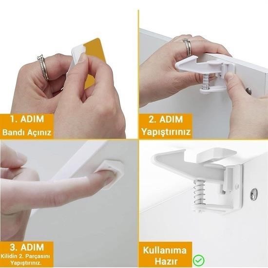 Bebek Çocuk Güvenliği Korumalı Yapışkan Çekmece ve Dolap İçin Tutucu Gizli Güvenlik Kilidi Bebek Çocuk Güvenliği Korumalı Yapışkan Çekmece ve Dolap İçin Tutucu Gizli Güvenlik Kilidi