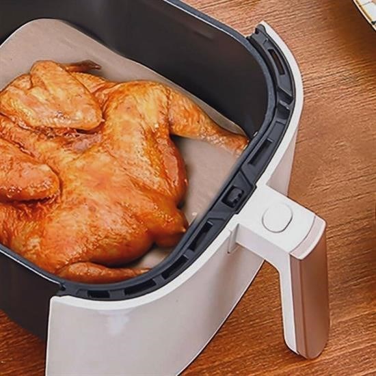 50 Adet Air Fryer Pişirme Kağıdı Tek Kullanımlık Yağ Su Geçirmez Yapışmaz Deliksiz Düz Kare Model 50 Adet Air Fryer Pişirme Kağıdı Tek Kullanımlık Yağ Su Geçirmez Yapışmaz Deliksiz Düz Kare Model
