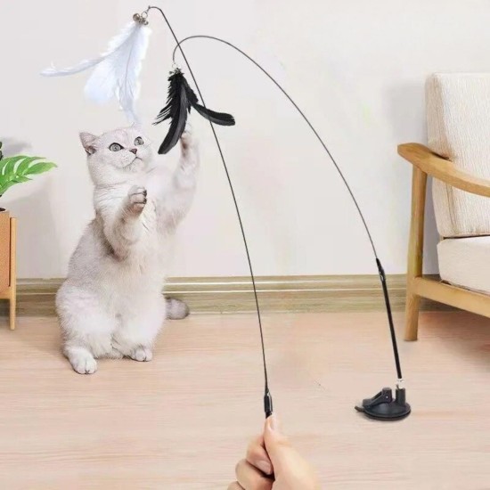 Vantuzlu Tüylü Zilli Olta Kedi Oyuncağı Vantuzlu Tüylü Zilli Olta Kedi Oyuncağı