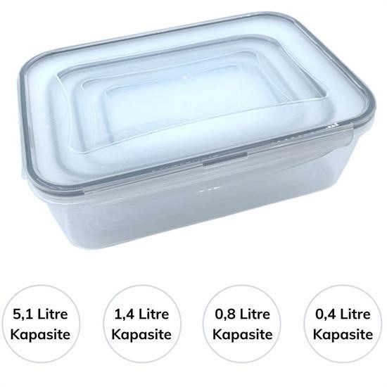 4lü İç İçe Sızdırmaz Contalı Kilitli Kapaklı Plastik Erzak Saklama Kapları LC315 4lü İç İçe Sızdırmaz Contalı Kilitli Kapaklı Plastik Erzak Saklama Kapları LC315