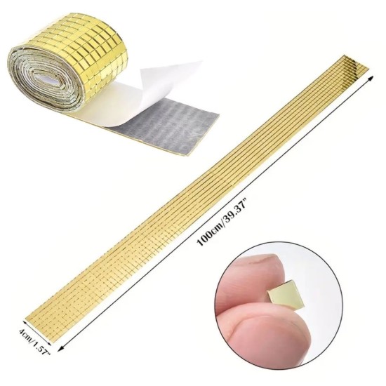 1 Metre Uzunluğunda Gold Renk Aynalı Mozaik Taşlı Dekor Bandı 4 cm x 1 mt 1 Metre Uzunluğunda Gold Renk Aynalı Mozaik Taşlı Dekor Bandı 4 cm x 1 mt