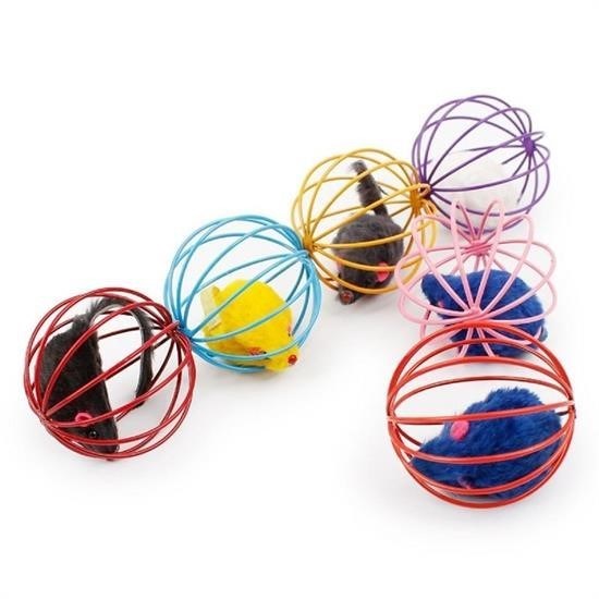 Renkli Metal Kafesli Peluş Fareli Kedi Köpek Oyuncağı Oyun Topu 6 cm Renkli Metal Kafesli Peluş Fareli Kedi Köpek Oyuncağı Oyun Topu 6 cm