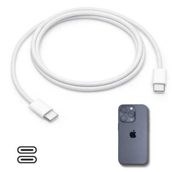 Apple 15/15 Pro Type-C to Type-C Hasır Örgü Hızlı Şarj Kablosu (1m) Apple 15/15 Pro Type-C to Type-C Hasır Örgü Hızlı Şarj Kablosu (1m)