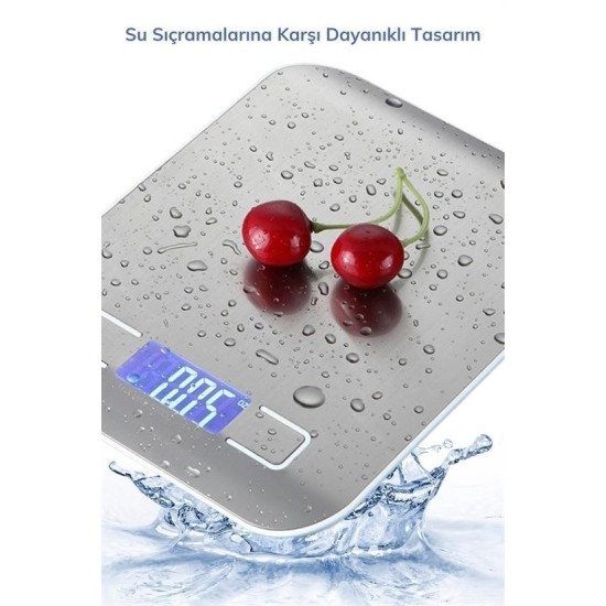 TF 1002 Hassas Ölçümlü Maksimum 5 Kg Kapasiteli Led Ekran Platin Dijital Mutfak Tartısı TF 1002 Hassas Ölçümlü Maksimum 5 Kg Kapasiteli Led Ekran Platin Dijital Mutfak Tartısı