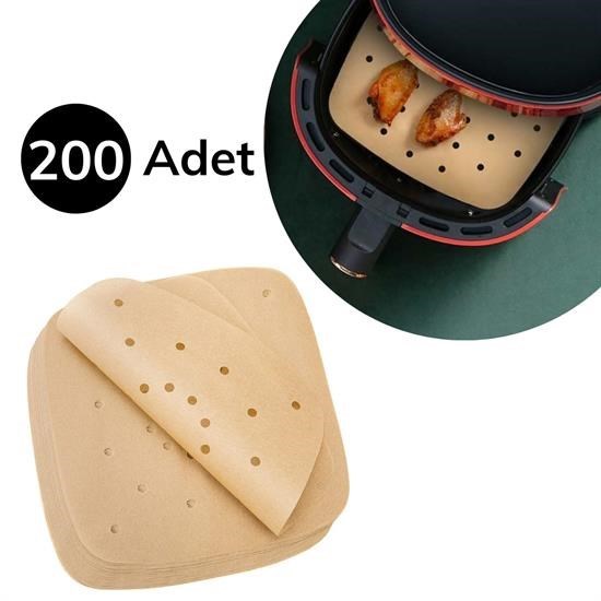 200 Adet Air Fryer Pişirme Kağıdı Tek Kullanımlık Pişirme Kağıdı Delikli Kare Model 200 Adet Air Fryer Pişirme Kağıdı Tek Kullanımlık Pişirme Kağıdı Delikli Kare Model