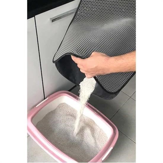 Kedi Tuvalet Önü Kum Toplayıcı Temizleyici Elekli Gri Paspas Kedi Tuvalet Önü Kum Toplayıcı Temizleyici Elekli Gri Paspas