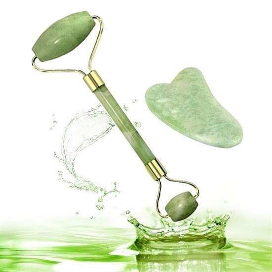 Çift Taraflı 2li Cilt Yüz Masaj Aleti Jade Roller Yeşim Taşı Seti Çift Taraflı 2li Cilt Yüz Masaj Aleti Jade Roller Yeşim Taşı Seti
