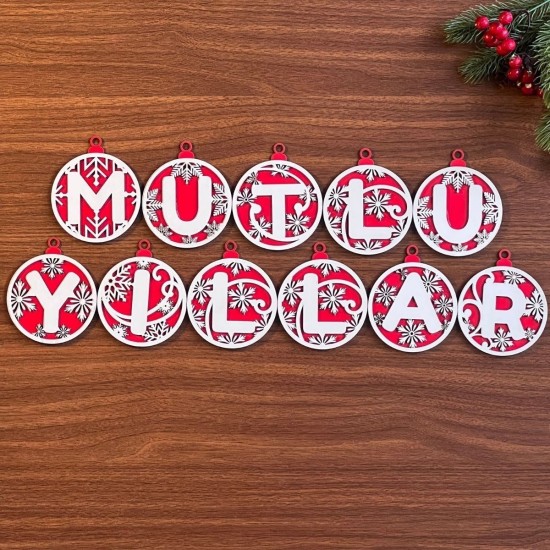 11 Harfli Kırmızı Beyaz İpli MUTLU YILLAR Yazılı Ahşap Yılbaşı Ağaç Süsü 11 Harfli Kırmızı Beyaz İpli MUTLU YILLAR Yazılı Ahşap Yılbaşı Ağaç Süsü