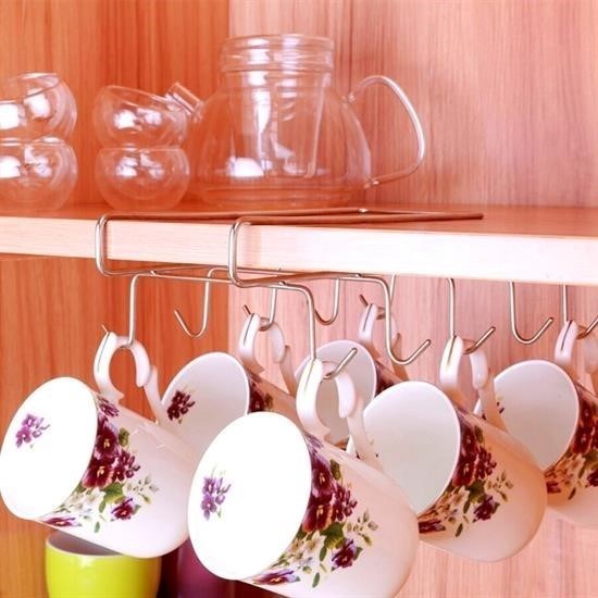 10 Kancalı Fincan Kupa Bardak Askısı Bardaklık Raf Organizer 10 Kancalı Fincan Kupa Bardak Askısı Bardaklık Raf Organizer