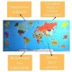 Renkli Atlas Dünya Haritası Manyetik Yapıştırıcı Gerektirmeyen Duvar Stickerı 118 CM * 56 CM Renkli Atlas Dünya Haritası Manyetik Yapıştırıcı Gerektirmeyen Duvar Stickerı 118 CM * 56 CM