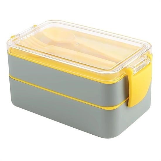 2 Bölmeli Çok Amaçlı 900 ml Kapasiteli Çatal Kaşıklı Dayanıklı Beslenme Kabı Yiyecek Kutusu 2 Bölmeli Çok Amaçlı 900 ml Kapasiteli Çatal Kaşıklı Dayanıklı Beslenme Kabı Yiyecek Kutusu