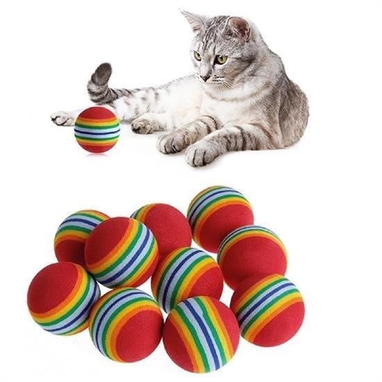 3lü Gökkuşağı Sünger Kedi Köpek Çiğneme Oyun Topu 4,2 cm 3lü Gökkuşağı Sünger Kedi Köpek Çiğneme Oyun Topu 4,2 cm