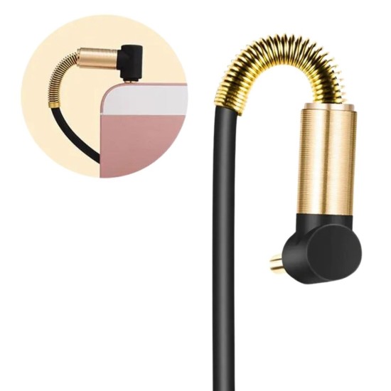 3.5mm AUX Kablosu Jak Erkek Erkek L Tipi 1 Metre Ses Aktarım Kablosu 3.5mm AUX Kablosu Jak Erkek Erkek L Tipi 1 Metre Ses Aktarım Kablosu
