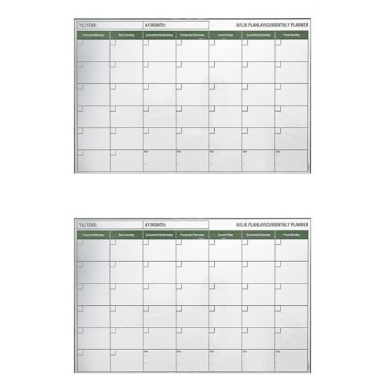 Manyetik Yapışkanlı Bir Aylık Program Planlayıcı Takvim 85x56 cm Manyetik Yapışkanlı Bir Aylık Program Planlayıcı Takvim 85x56 cm