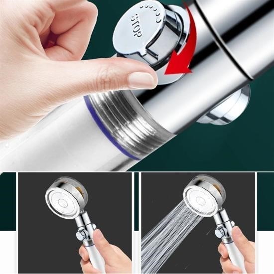 Turbo Pervaneli ve Filtreli Su Tasarruflu 360 Derece Dönebilen Tazyikli Duş Başlığı Turbo Pervaneli ve Filtreli Su Tasarruflu 360 Derece Dönebilen Tazyikli Duş Başlığı