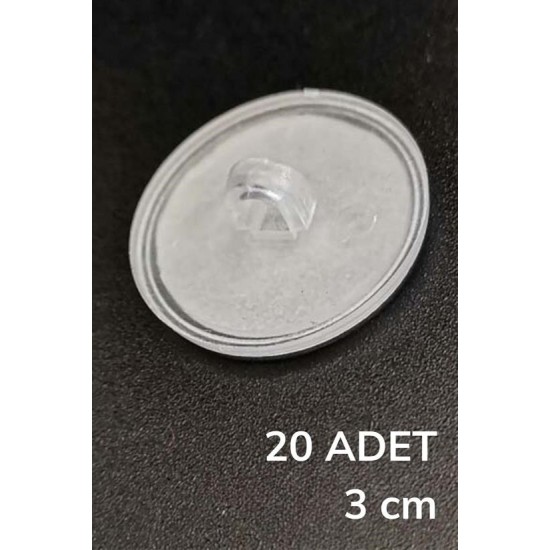 20 Adet Şeffaf Yuvarlak 3 Cm Çaplı Güçlü Disk Yapışkanlar 20 Adet Şeffaf Yuvarlak 3 Cm Çaplı Güçlü Disk Yapışkanlar