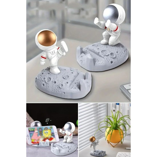 Mini Astronot Model Telefon ve Tablet Tutucu Standı Mini Astronot Model Telefon ve Tablet Tutucu Standı