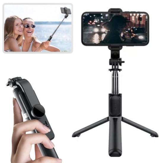 Masaüstü Tripod Olabilen Telefon Tutuculu Kablosuz Kumandalı Selfie Çubuğu Masaüstü Tripod Olabilen Telefon Tutuculu Kablosuz Kumandalı Selfie Çubuğu