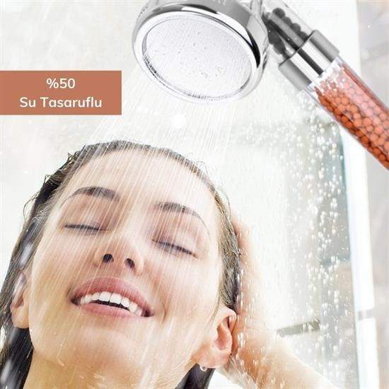 %50 Su Tasarruflu ve Arıtmalı Doğal Taşlı Banyo El Duş Başlığı %50 Su Tasarruflu ve Arıtmalı Doğal Taşlı Banyo El Duş Başlığı