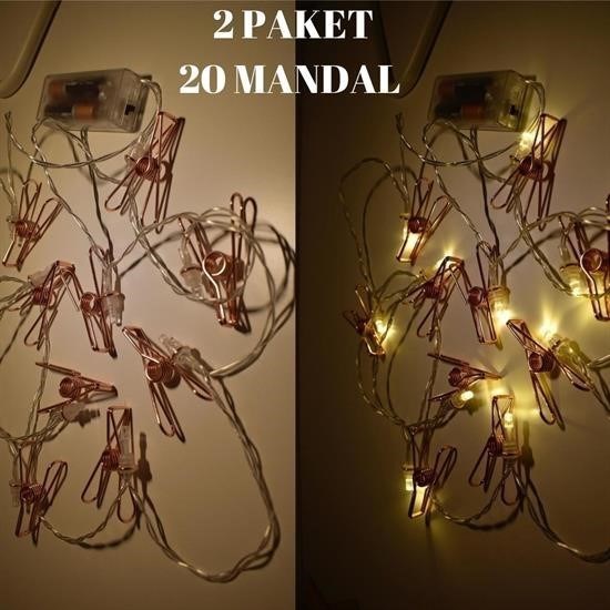 Bakır Renkli Led Işıklı Fotoğraf Asma Işık Süsleme Mandalları Bakır Renkli Led Işıklı Fotoğraf Asma Işık Süsleme Mandalları