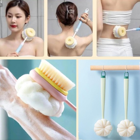 2'si 1 Arada Çift Taraflı Uzun Saplı Fırçalı Banyo Vücut Sırt Fırçası Banyo Lifi 2'si 1 Arada Çift Taraflı Uzun Saplı Fırçalı Banyo Vücut Sırt Fırçası Banyo Lifi