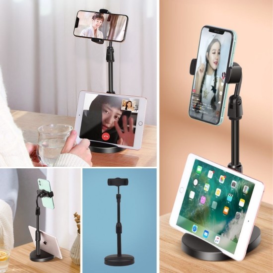 Masa Üstü Tablet ve Telefon Tutucu Plastik Aparat Siyah Telefon Standı Masa Üstü Tablet ve Telefon Tutucu Plastik Aparat Siyah Telefon Standı
