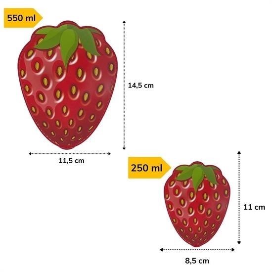 2'li İç İçe Geçebilen Çilek Model Saklama ve Beslenme Kabı Seti (550 ml + 250 ml) 2'li İç İçe Geçebilen Çilek Model Saklama ve Beslenme Kabı Seti (550 ml + 250 ml)
