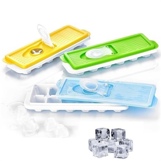 12li Kapaklı Yapışmaz Silikon Tabanlı Plastik Küp Buz Kalıbı 12li Kapaklı Yapışmaz Silikon Tabanlı Plastik Küp Buz Kalıbı