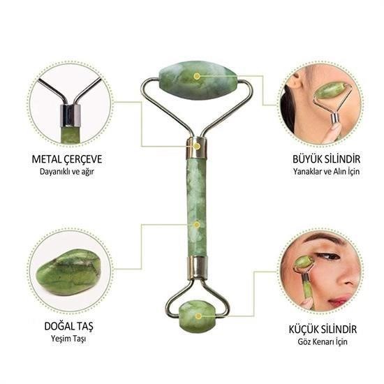 Yeşim Taşı Çift Taraflı Cilt Masaj Aleti Yeşim Taşı Çift Taraflı Cilt Masaj Aleti