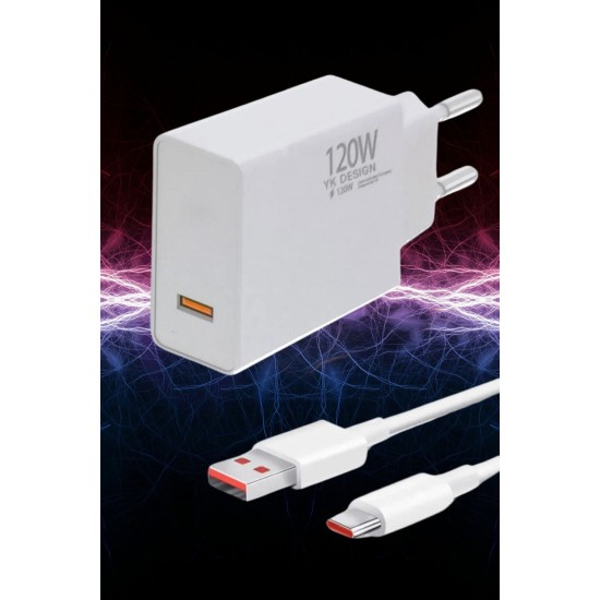 120W USB Hızlı Type C Uçlu Kablolu Şarj Aleti 120W USB Hızlı Type C Uçlu Kablolu Şarj Aleti