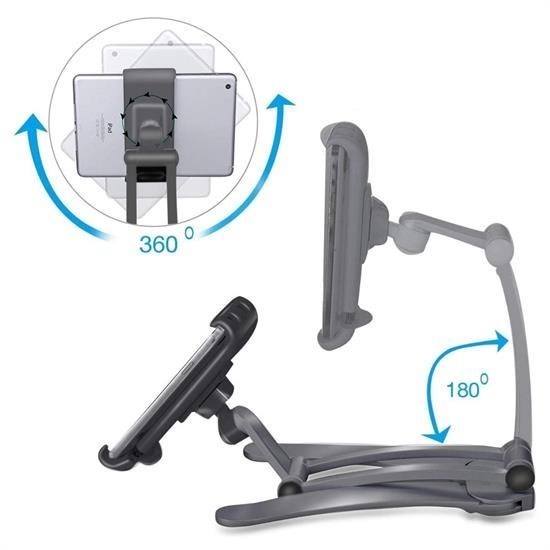 360 Derece Dönebilen Mutfak Masaüstü Telefon Tablet Tutucu Ayarlanabilir Esnek Ayaklı Metal 360 Derece Dönebilen Mutfak Masaüstü Telefon Tablet Tutucu Ayarlanabilir Esnek Ayaklı Metal