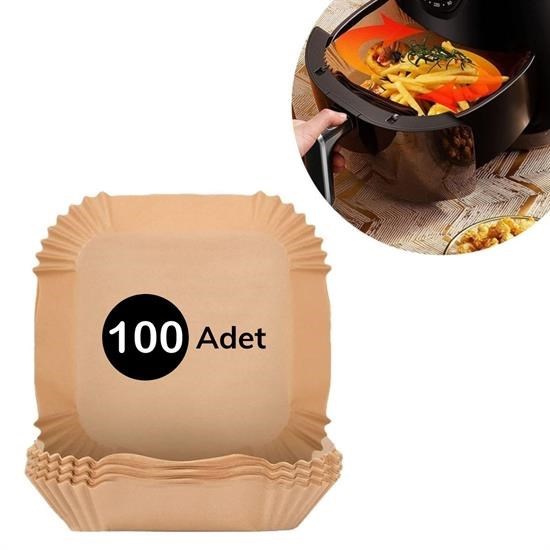 100 Adet Air Fryer Pişirme Kağıdı Tek Kullanımlık Gıda Yağlı Kağıdı Kare Tabak Model 100 Adet Air Fryer Pişirme Kağıdı Tek Kullanımlık Gıda Yağlı Kağıdı Kare Tabak Model
