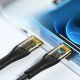 Led Işık Uçlu Sağlam İp Kablolu USB to Lightning Hızlı Şarj Kablosu
