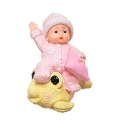Decotown Hediyelik Sevimli Pembe Bebek Biblo Polyester Süs Eşyası