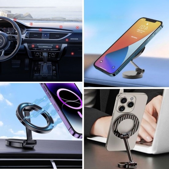 Tüm Telefonlarla Uyumlu Manyetik Araç Telefonu Tutacağı Katlanır 360 Derece Dönen Telefon Standı Tüm Telefonlarla Uyumlu Manyetik Araç Telefonu Tutacağı Katlanır 360 Derece Dönen Telefon Standı