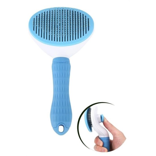 Kedi Köpek Tüy Toplayıcı Kendini Temizleyebilen Ergonomik Saplı Evcil Hayvan Tarağı Mavi Kedi Köpek Tüy Toplayıcı Kendini Temizleyebilen Ergonomik Saplı Evcil Hayvan Tarağı Mavi