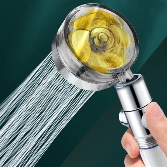 Turbo Pervaneli ve Filtreli Su Tasarruflu 360 Derece Dönebilen Tazyikli Duş Başlığı Turbo Pervaneli ve Filtreli Su Tasarruflu 360 Derece Dönebilen Tazyikli Duş Başlığı