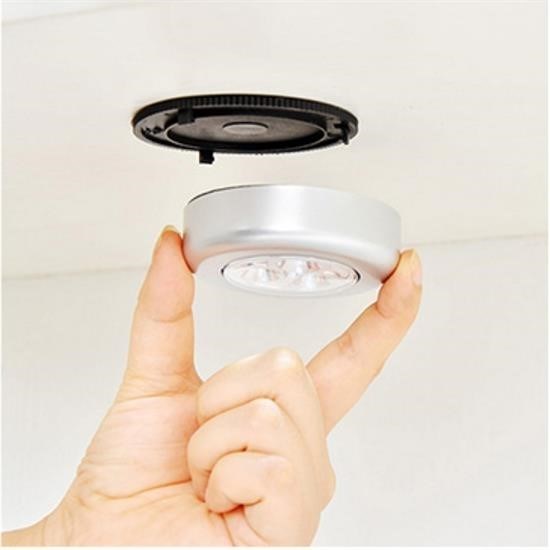 Kablosuz Spot Pilli Dokunmatik Led Lamba 3 Ledli Dolap Lambası Kablosuz Spot Pilli Dokunmatik Led Lamba 3 Ledli Dolap Lambası