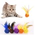 2li Rattan Renkli Peluş Tüy Kedi Köpek Oyuncak Yakalama Çiğneme Çıngıraklı Top Oyuncağı