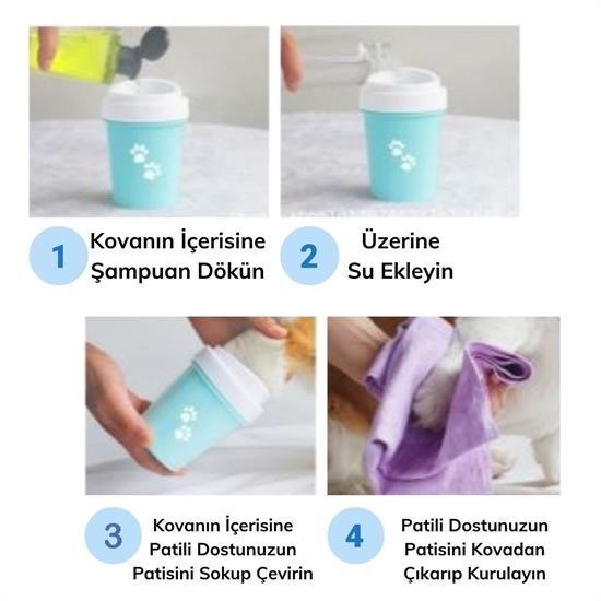 Silikon Jel Fırçalı Kedi Köpek Pati Ayak Temizleme Kovası Büyük Silikon Jel Fırçalı Kedi Köpek Pati Ayak Temizleme Kovası Büyük