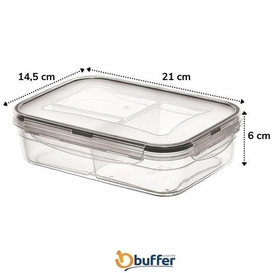 3 Bölmeli Kilitli Kapaklı 1 Litre Erzak Saklama Kabı LC-510 3 Bölmeli Kilitli Kapaklı 1 Litre Erzak Saklama Kabı LC-510