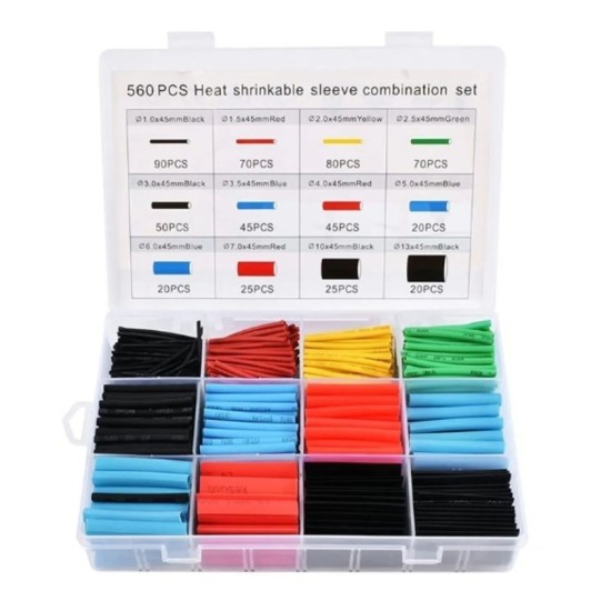560 Parça Isıyla Daralan Makaron Kablo Koruyucu Kılıf Makaron Kablo Yalıtım Makaron Seti 560 Parça Isıyla Daralan Makaron Kablo Koruyucu Kılıf Makaron Kablo Yalıtım Makaron Seti
