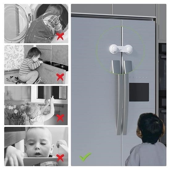 Bebek Çocuk Güvenliği Çekmece ve Dolap İçin Kendiliğinde Yapışkanlı Vidasız Kapak Kilidi Bebek Çocuk Güvenliği Çekmece ve Dolap İçin Kendiliğinde Yapışkanlı Vidasız Kapak Kilidi
