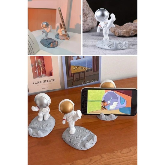 Mini Astronot Model Telefon ve Tablet Tutucu Standı Mini Astronot Model Telefon ve Tablet Tutucu Standı