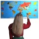 Renkli Atlas Dünya Haritası Manyetik Yapıştırıcı Gerektirmeyen Duvar Stickerı 118 CM * 56 CM Renkli Atlas Dünya Haritası Manyetik Yapıştırıcı Gerektirmeyen Duvar Stickerı 118 CM * 56 CM