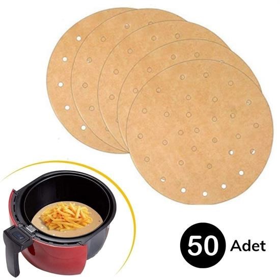 50 Adet Air Fryer Pişirme Kağıdı Tek Kullanımlık Gıda Pişirme Kağıdı Delikli Yuvarlak Model 50 Adet Air Fryer Pişirme Kağıdı Tek Kullanımlık Gıda Pişirme Kağıdı Delikli Yuvarlak Model