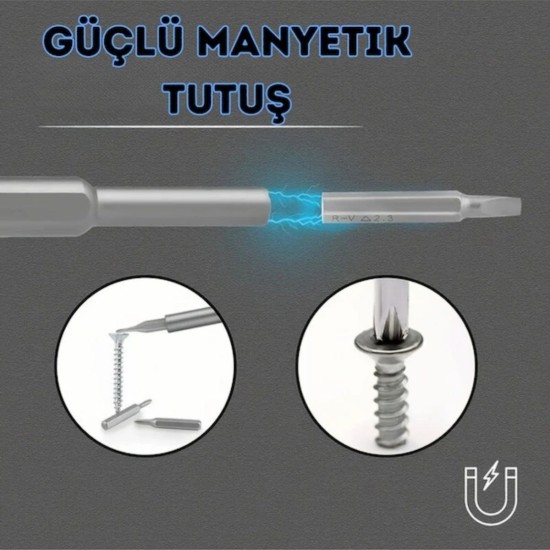 Engithalat 25 Parça 24 farklı uçlu Mıknatıslı 25 in 1 Tornavida Seti Engithalat 25 Parça 24 farklı uçlu Mıknatıslı 25 in 1 Tornavida Seti